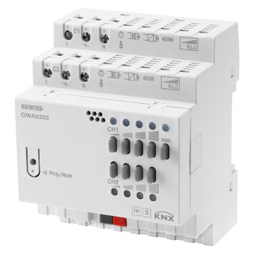 KNX universal dimming actuator with manual operation - IP20 - DIN rail mounting