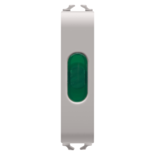 SINGLE INDICATOR LAMP - GREEN - 1/2 MODULE - NATURAL SATIN BEIGE - CHORUS