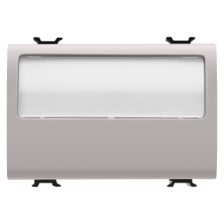 PUSH-BUTTON WITH ILLUMINATED NAME PLATE 250V ac - NO 10A - 3 MODULES - NATURAL SATIN BEIGE - CHORUS