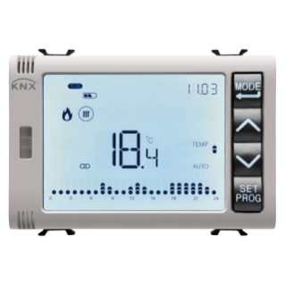 TIMED THERMOSTAT/PROGRAMMER WITH HUMIDITY MANAGEMENT - KNX - 3 MODULES - NATURAL BEIGE - CHORUS