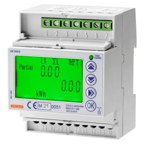 COMPTEUR D’ÉNERGIE - MID - TRIPHASÉ - NUMÉRIQUE - UTILISATION D’UN TRANSFORMATEUR DE COURANT (CT)/5 A - IP20 - 4 MODULES - MONTAGE SUR RAIL DIN