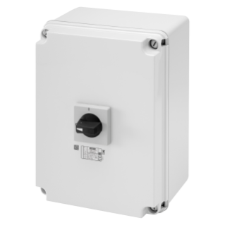 ROTARY ISOLATOR SWITCH - HP - COMMAND - ISOLATING MATERIAL BOX - 63A 6P - LOCKABLE BLACK KNOB - IP66/69