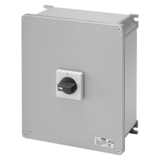 ROTARY ISOLATOR SWITCH - HP - SURFACE-MOUNTING - COMMAND - METAL BOX - 63A 8P - LOCKABLE BLACK KNOB - IP66
