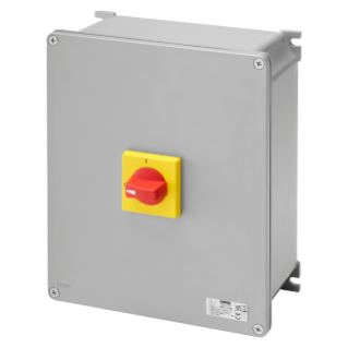 ROTARY ISOLATOR SWITCH - HP - SURFACE-MOUNTING - EMERGENCY - METAL BOX - 100A 8P - LOCKABLE RED KNOB - IP66
