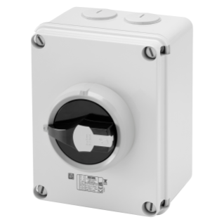 ROTARY ISOLATOR SWITCH - HP - COMMAND - ISOLATING MATERIAL BOX - 16A 6P - LOCKABLE BLACK KNOB - IP66/67/69