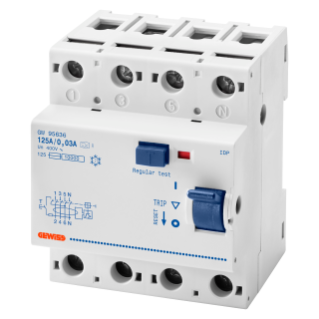 RESIDUAL CURRENT CIRCUIT BREAKER - IDP - 4P 125A TYPE A INSTANTANEOUS Idn=0,5A - 4 MODULES