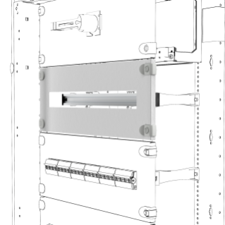 WINDOW PANEL - WITH DIN RAIL - QDX - 35 MODULES - 850X200MM