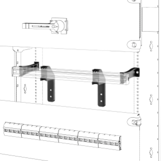 PAIR OF DIN RAIL MOUNTING BRACKETS - QDX - FOR STRUCTURE P=300MM - RANGE 90 MODULAR DEVICES