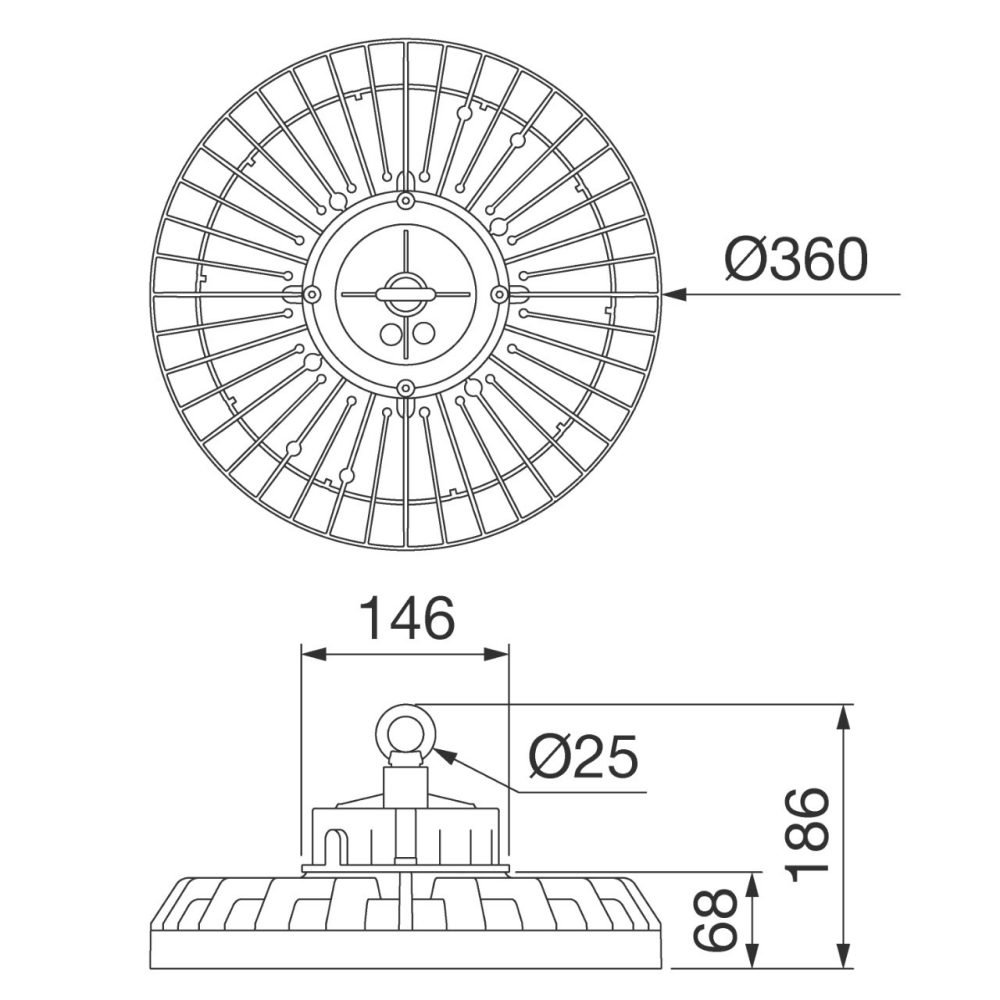 ELIA HL - L2 200W - 90° - 4000K CRI80 - ON/OFF - IP65 - CLASS I